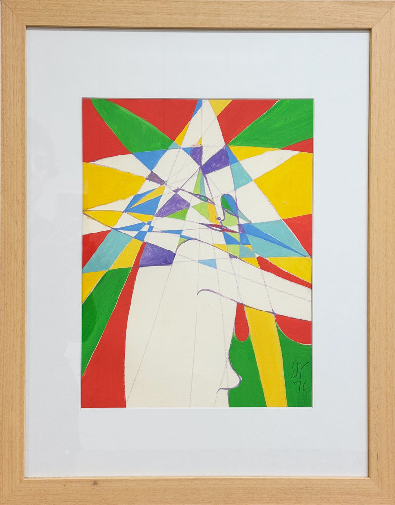 ALBERT RADOCZY - Dynamic Geometry - Oil on Paper - 14"x11" - 1976