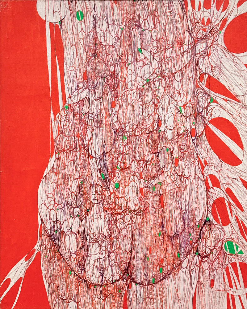 ALBERT RADOCZY - Flores' Backside with Multiple Images - Oil on Canvas - 30"x24" - 1971
