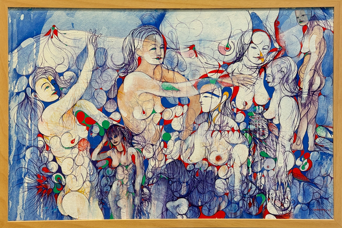 ALBERT RADOCZY - Multitude of Flores in Line - Oil on Canvas - 24"x36" - 1967