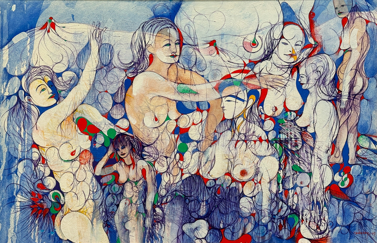 ALBERT RADOCZY - Multitude of Flores in Line - Oil on Canvas - 24"x36" - 1967
