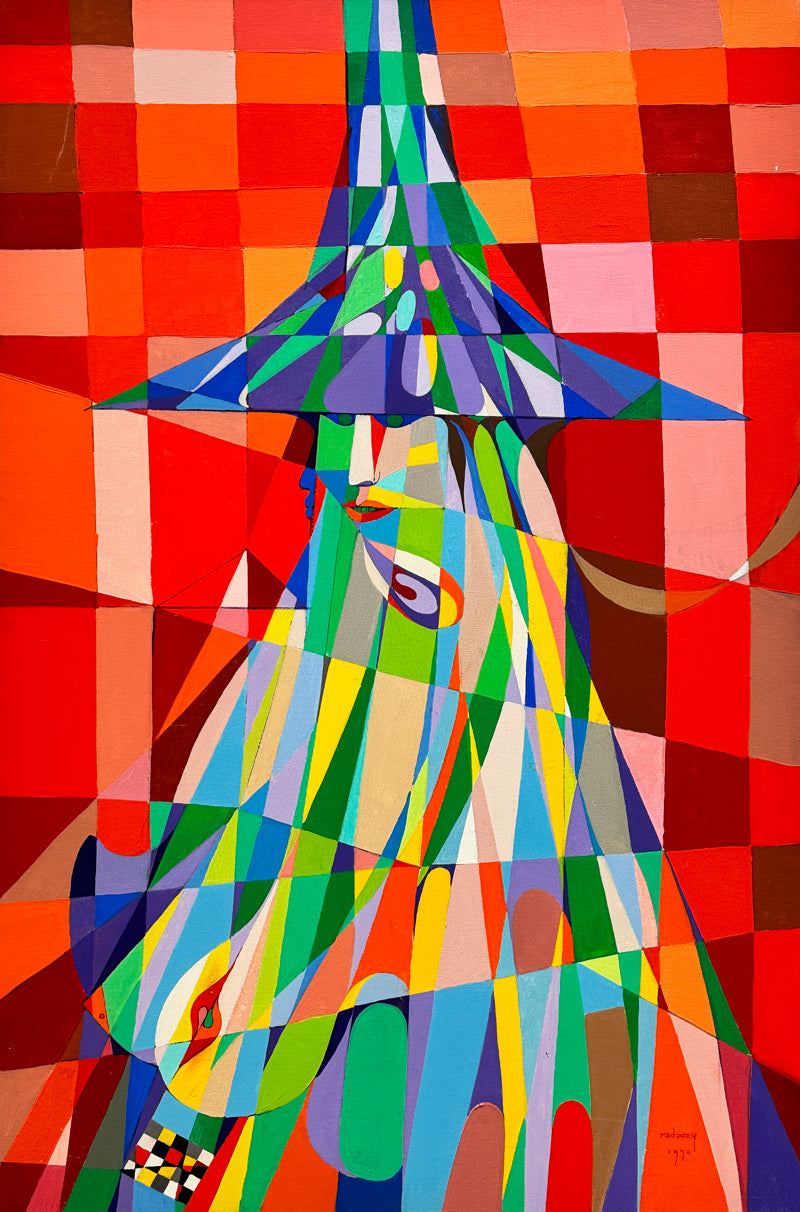 ALBERT RADOCZY - A multitude of Color and Sacred Geometry in the Human Form - Oil on Canvas - 40"x30" - 1970
