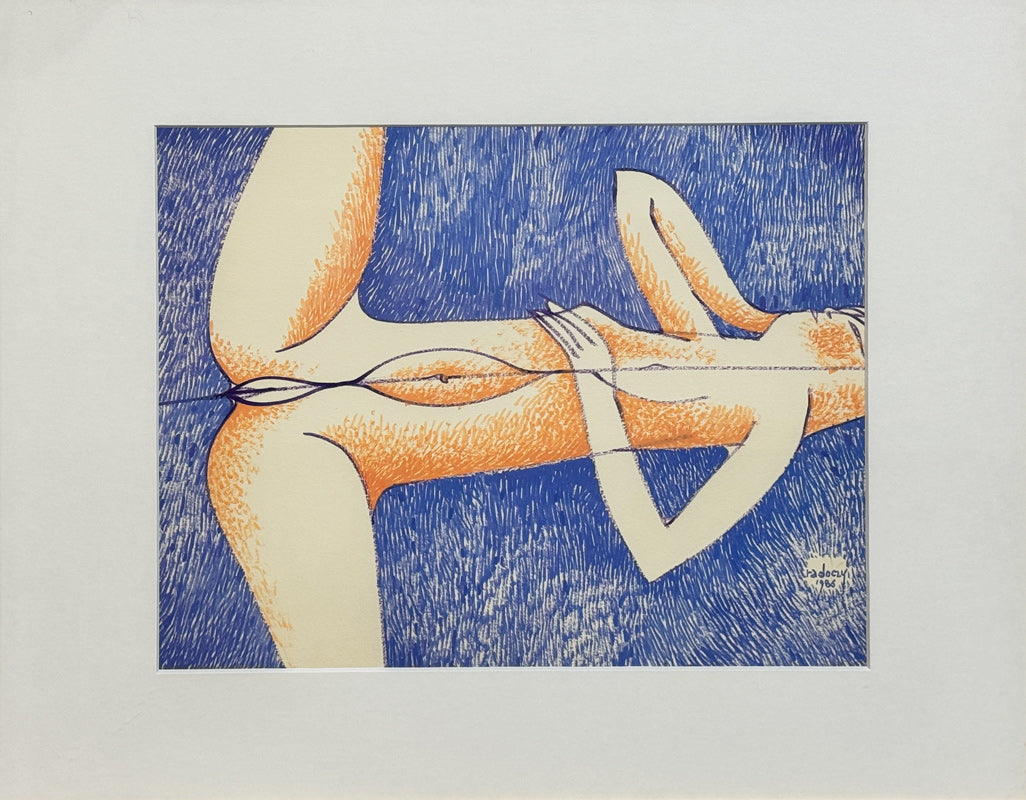 ALBERT RADOCZY - Sensual Portrait of Flores Reclining with the Multitude of Brush Strokes - Oil on Paper - 11"x14" - 1986