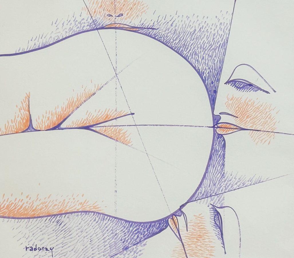 ALBERT RADOCZY - Sensual Triage - Oil on Paper - 11"x14" - 1960
