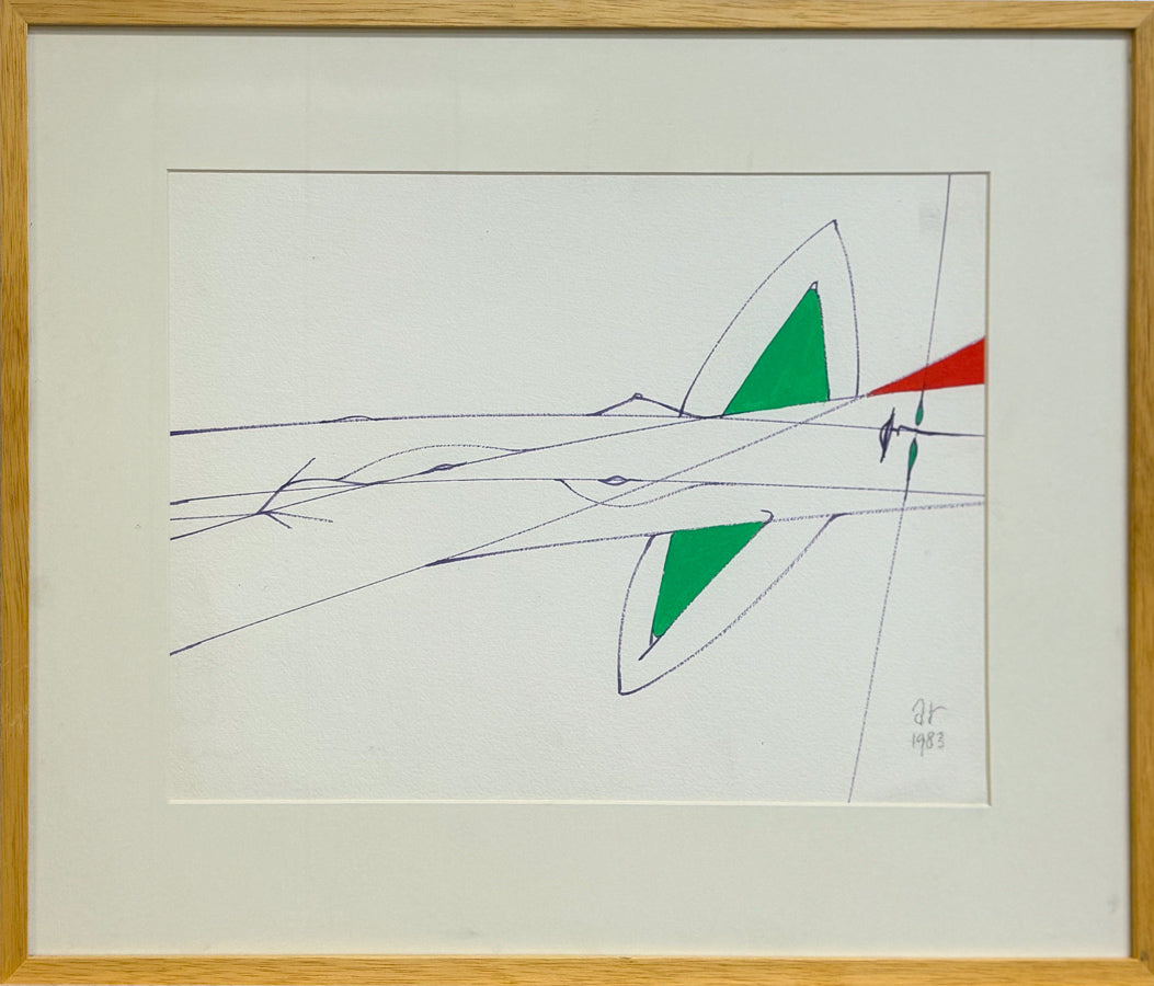 ALBERT RADOCZY - Portrait of Flores in Horizontal Human Landscape - Oil on Paper - 12"x16" - 1983