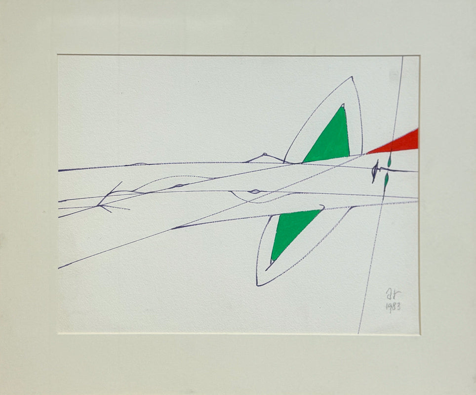 ALBERT RADOCZY - Portrait of Flores in Horizontal Human Landscape - Oil on Paper - 12"x16" - 1983