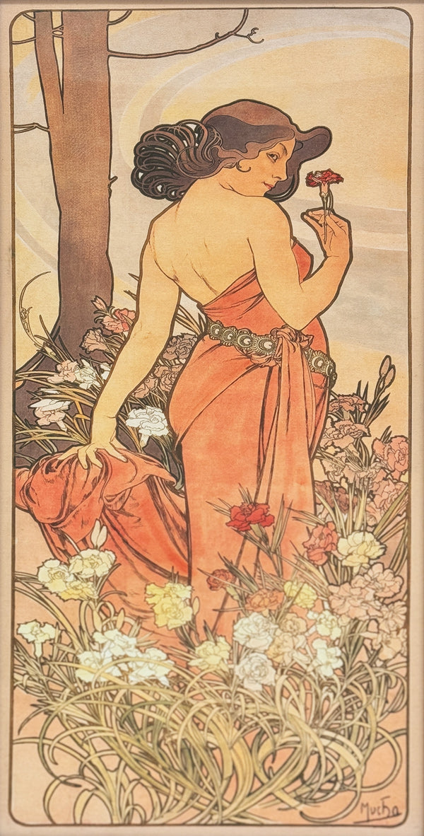 ALPHANSO MUCHA - Seasons, Original Poster, Set of 4 - Each: 27"x11.5"