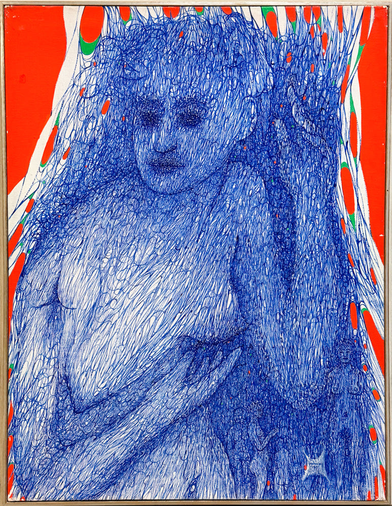 ALBERT RADOCZY - Portrait of Flores in Blue - Oil on Canvas - 40"x30" - 1971