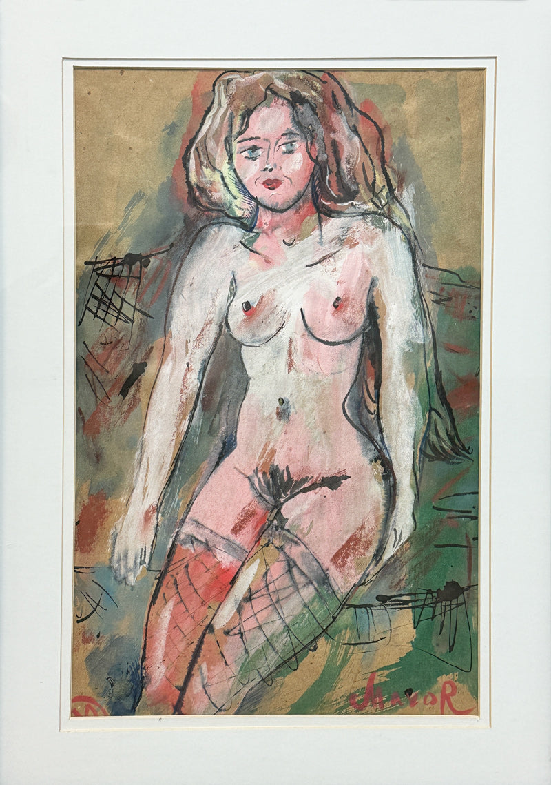 B. MAJOR - Russian Painting of a French Model - Oil on Paper - 16"x10"
