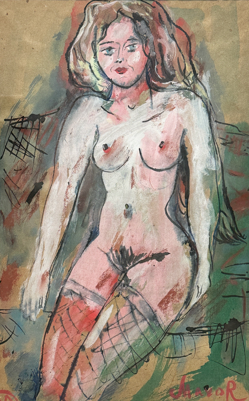 B. MAJOR - Russian Painting of a French Model - Oil on Paper - 16"x10"