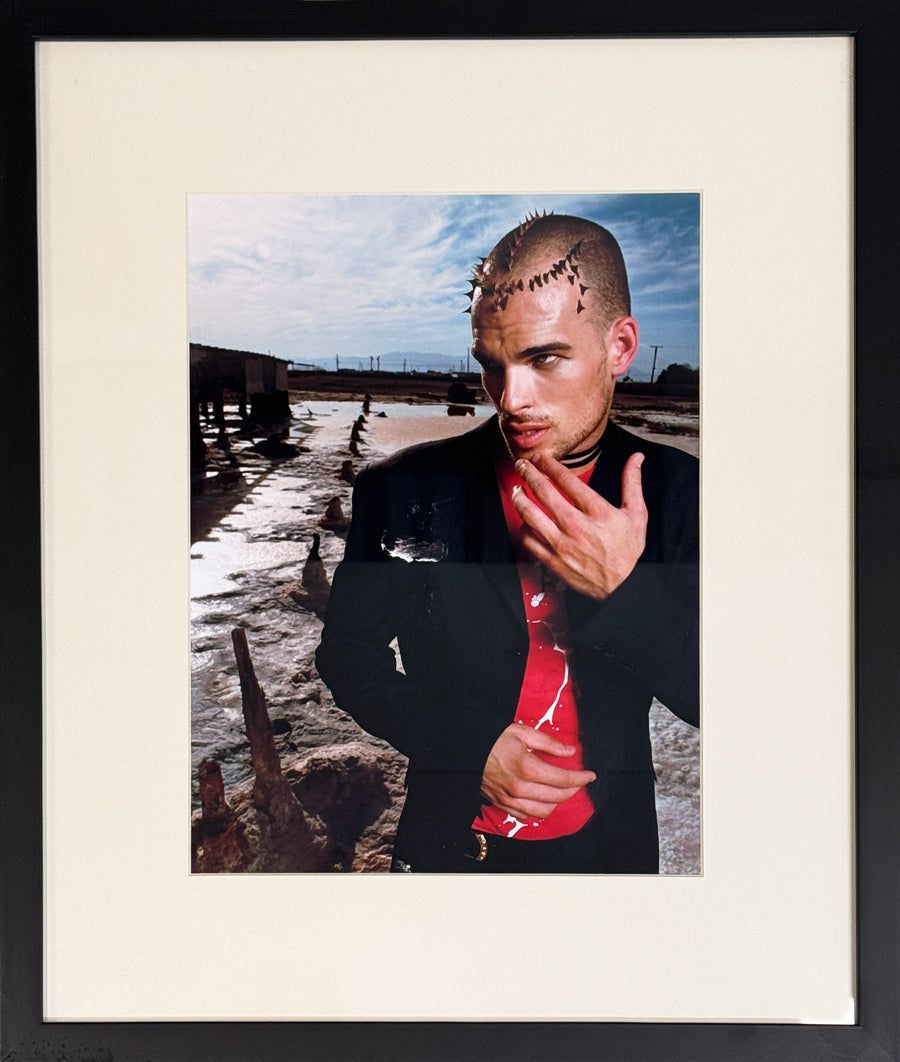 DAVID LACHAPELLE (w/JOHN BLAINE) - Boy with Spiked Head, Red Shirt, and Suit (12"x9") - Original Fashion Photography