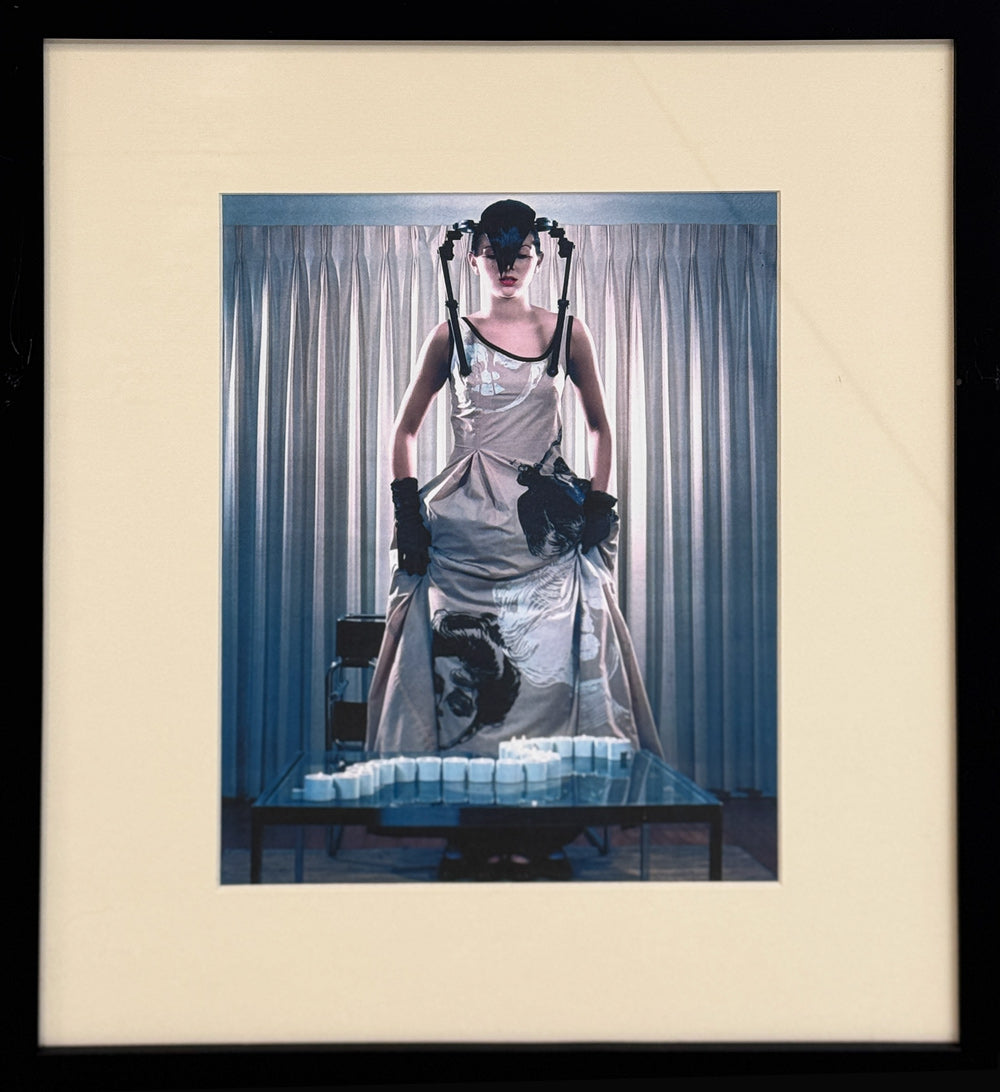 DAVID LACHAPELLE (w/JOHN BLAINE) - Woman in Graphic Dress and Ponytails - Original Fashion Photography