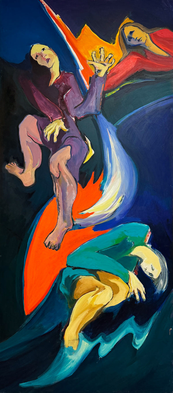 FAY SINGER - Free Falling - Oil on Canvas - 86"x38"