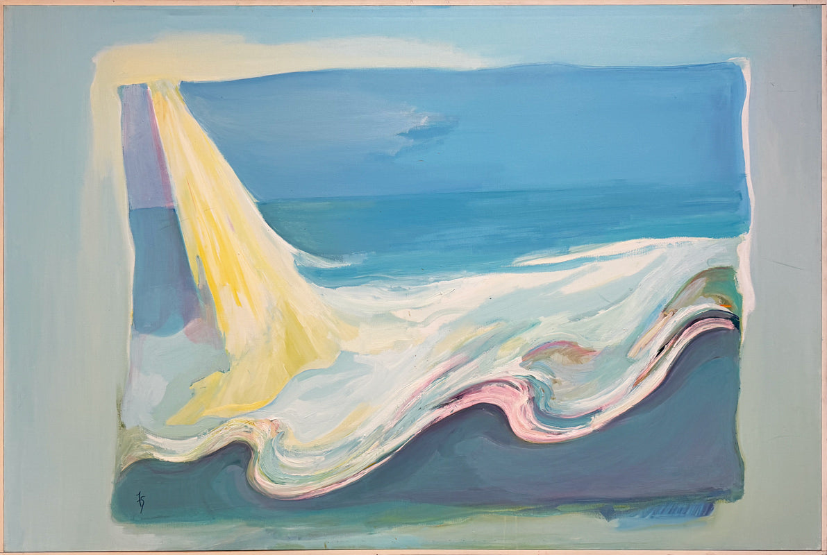 FAY SINGER - Morning Light at Malibu Beach - Oil on Canvas - 48"x71.5" - 1983