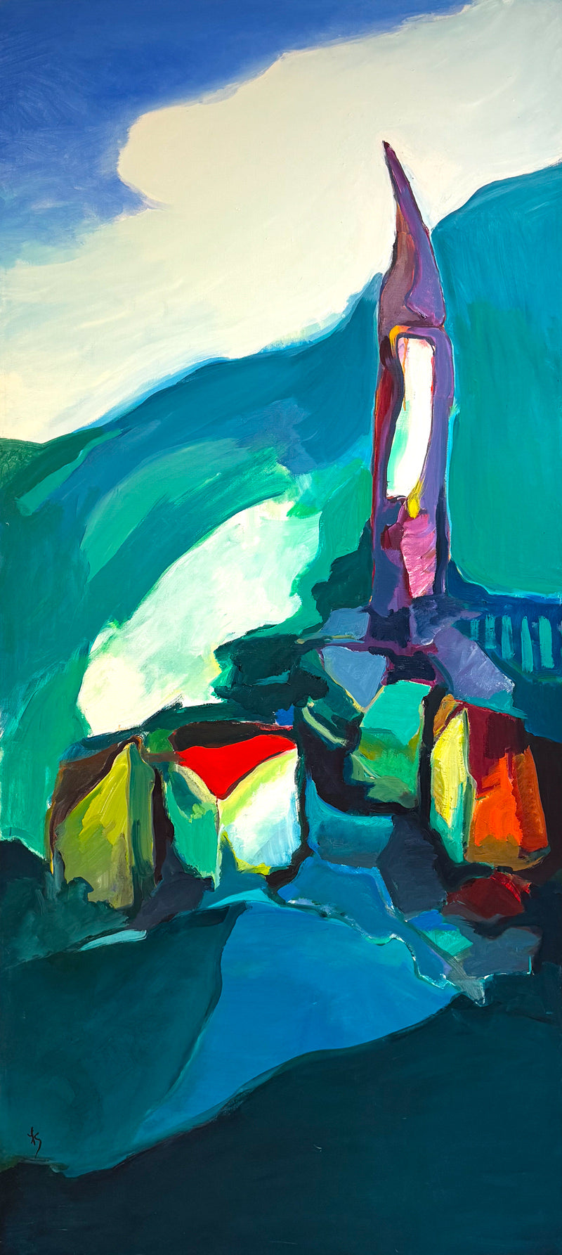 FAY SINGER - The Cathedral - Oil on Canvas - 84"x36"