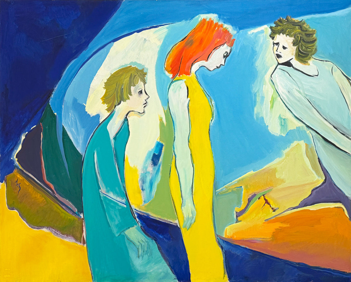 FAY SINGER - The Conversation - Oil on Canvas - 48"x60"