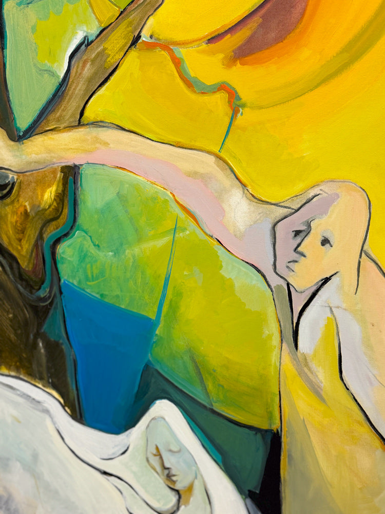 FAY SINGER - Touching the Nature above the Enchantress - Oil on Canvas - 48" x 60"