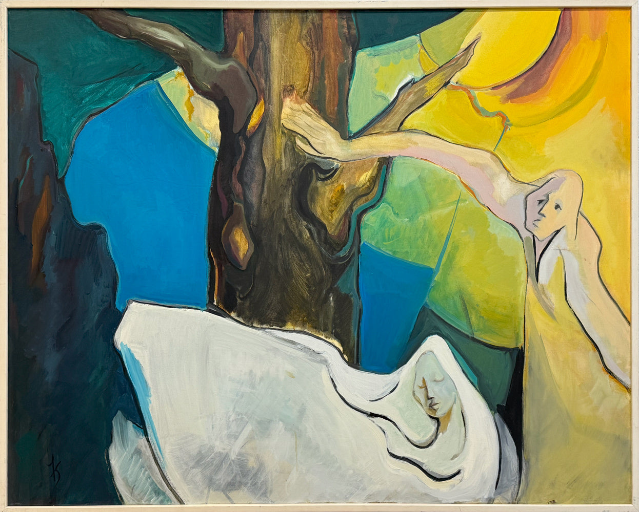FAY SINGER - Touching the Nature above the Enchantress - Oil on Canvas - 48" x 60"
