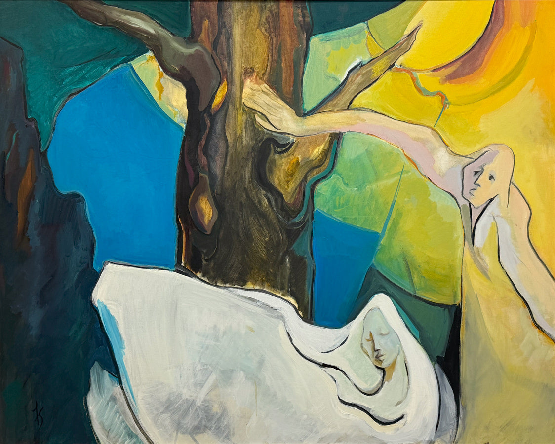 FAY SINGER - Touching the Nature above the Enchantress - Oil on Canvas - 48" x 60"