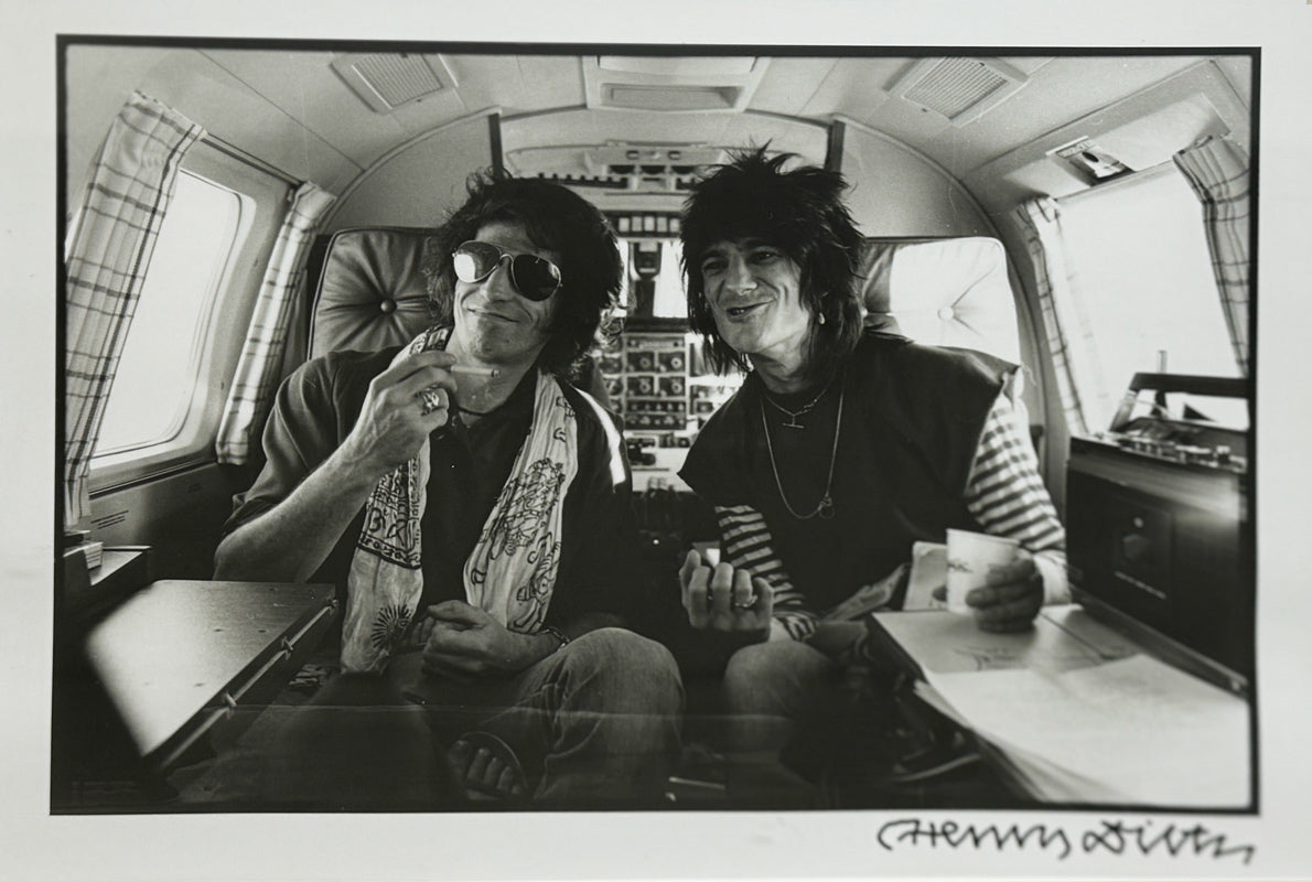 HENRY DILTZ - Keith Richards and Ron Wood on Their Learjet - Portrait Photography - 6.5"x9.5"
