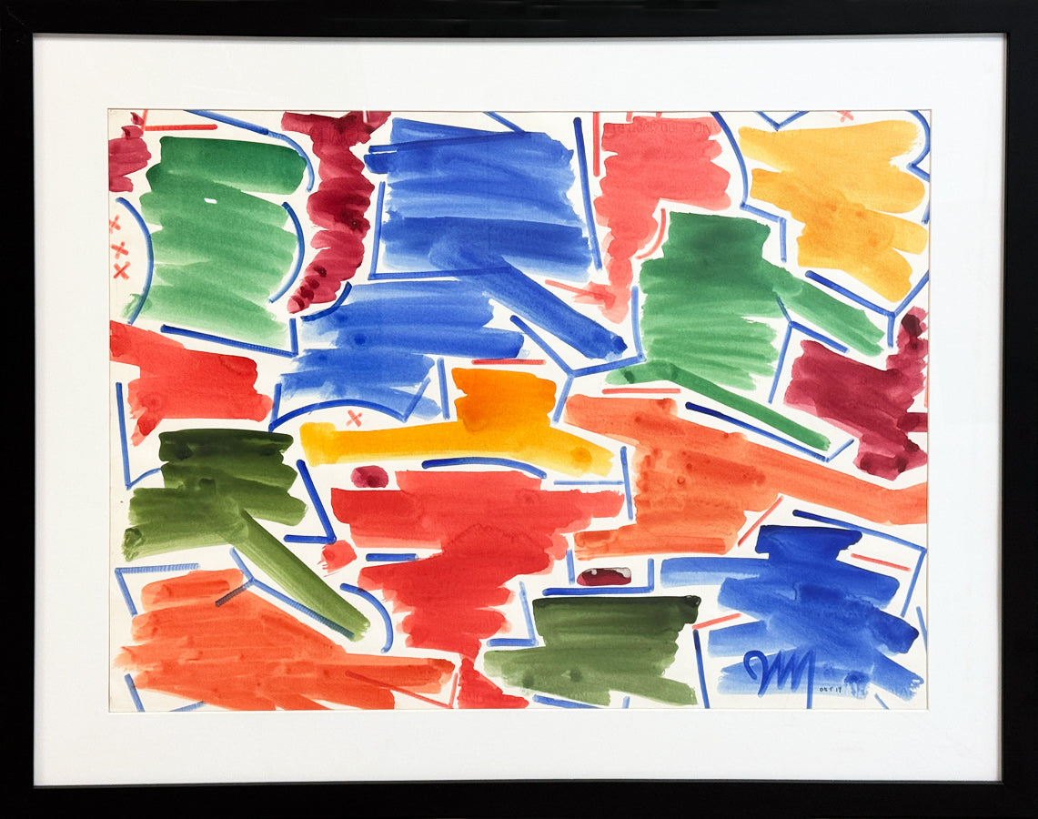 JAMES MCCRAY -Untitled (Color Blocks), 22” x 30”, Watercolor on Paper, c.a. 1978-82