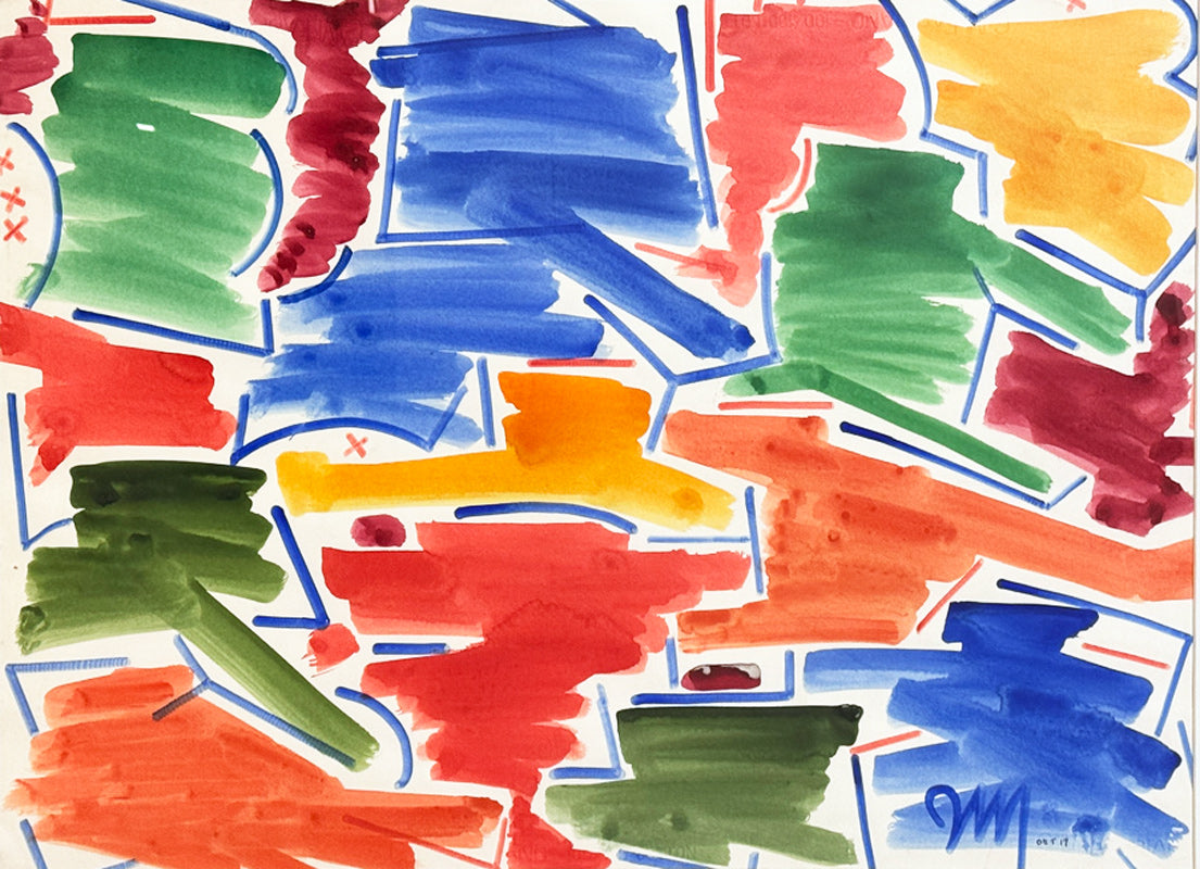 JAMES MCCRAY -Untitled (Color Blocks), 22” x 30”, Watercolor on Paper, c.a. 1978-82