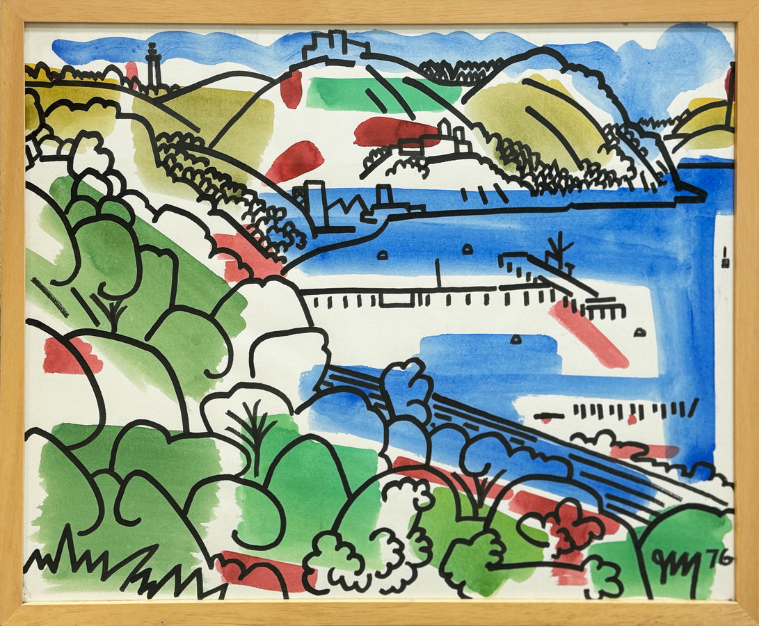 JAMES MCCRAY- San Francisco Bay Lyrical Abstraction - Watercolor - 22"x30" - 1976