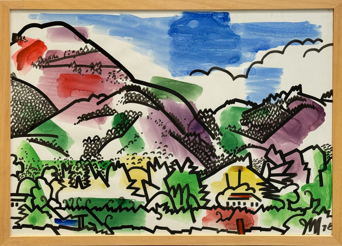JAMES MCCRAY - Northern Californian Landscape, Wine Country - Watercolor - 22"x30" - 1976