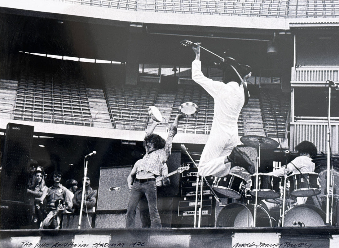 MARK JAMES POWERS - The Who at Anaheim Stadium, 1970, Signed original vintage photograph, 11" x 14"