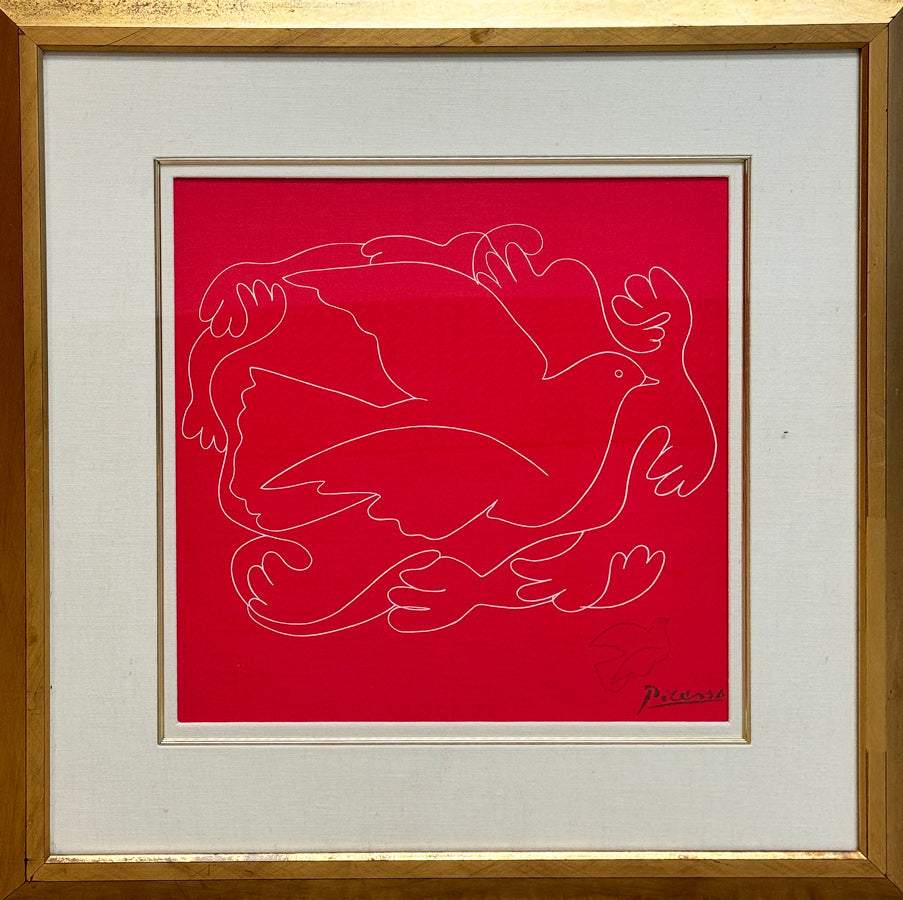 PABLO PICASSO - The Dove - Print on Silk - 28" x 28"