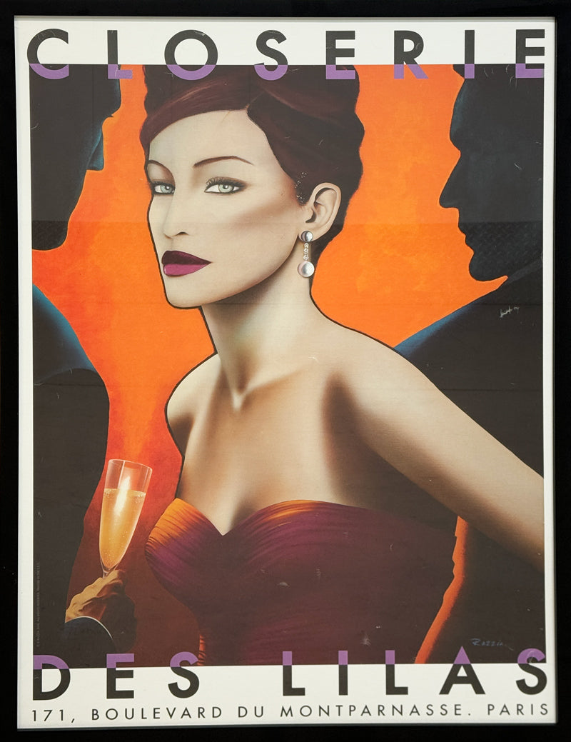 Razzia Gérard Courbouleix - Closerie des Lilas - Vintage French Poster - 38" x 27.5" - c.a. 1950