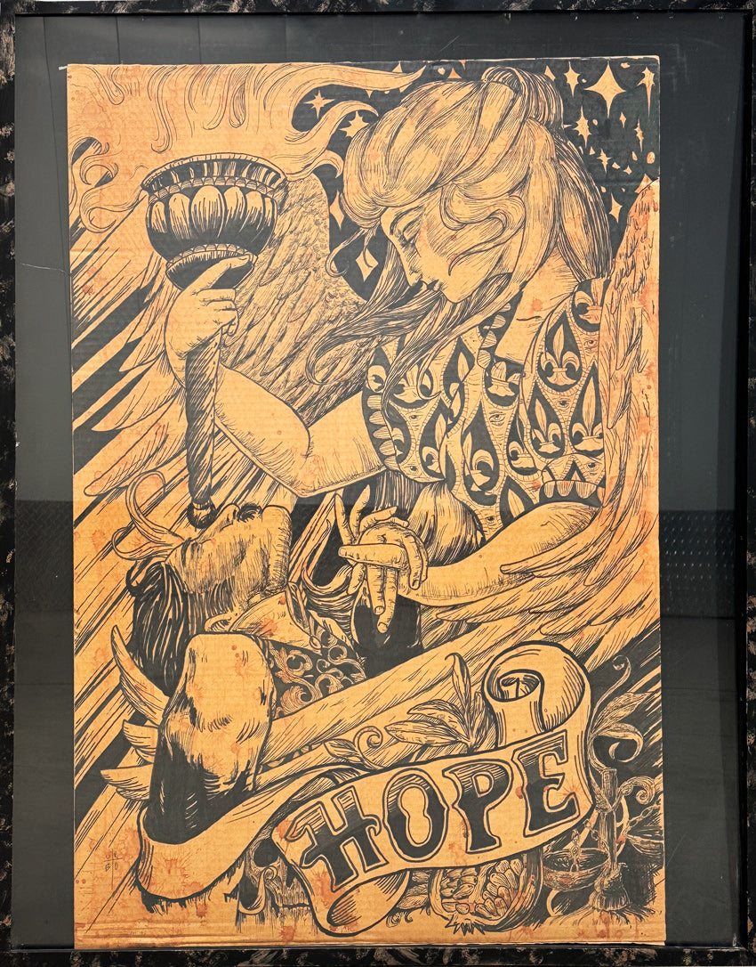 HOPE by initials (U.R.B.O.) Large Tattoo Artist Work 28"x40"