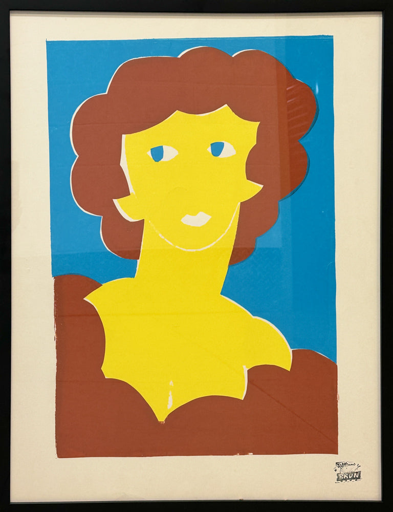 WILLIAM ROBERT BRUN - Blue Eyed Lady - Hand Pulled Serigraphy - 28"x22"