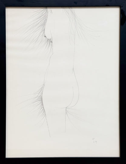 ALBERT RADOCZY - Standing Portrait of Flores with a Single Hair Brush and Lower Extremity Energy Lines