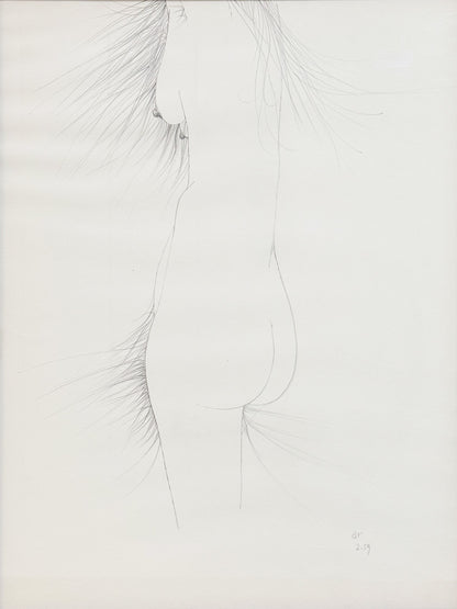 ALBERT RADOCZY - Standing Portrait of Flores with a Single Hair Brush and Lower Extremity Energy Lines