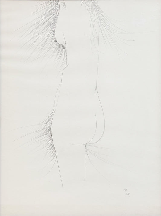 ALBERT RADOCZY - Standing Portrait of Flores with a Single Hair Brush and Lower Extremity Energy Lines