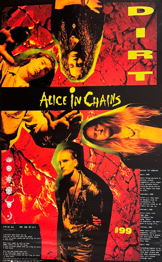 ALICE IN CHAINS "DIRT" Vintage Poster - 1992 - Grunge Memorabilia