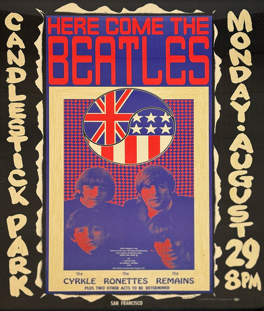 BEATLES Poster - Concert at Candlestick Park in San Fransisco