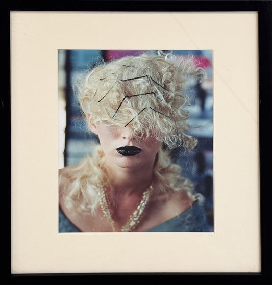 DAVID LACHAPELLE  (w/JOHN BLAINE)- Blonde Woman with Bobby Pins and Black Lipstick  - Original Fashion Photography