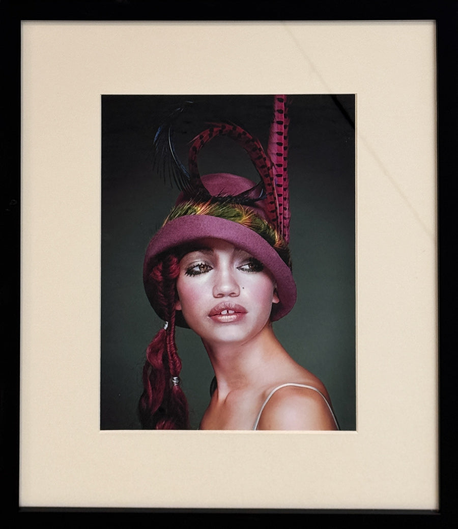 DAVID LACHAPELLE  (w/JOHN BLAINE Hair Stylist) - Girl with the Feather Hat - Original Fashion Photography