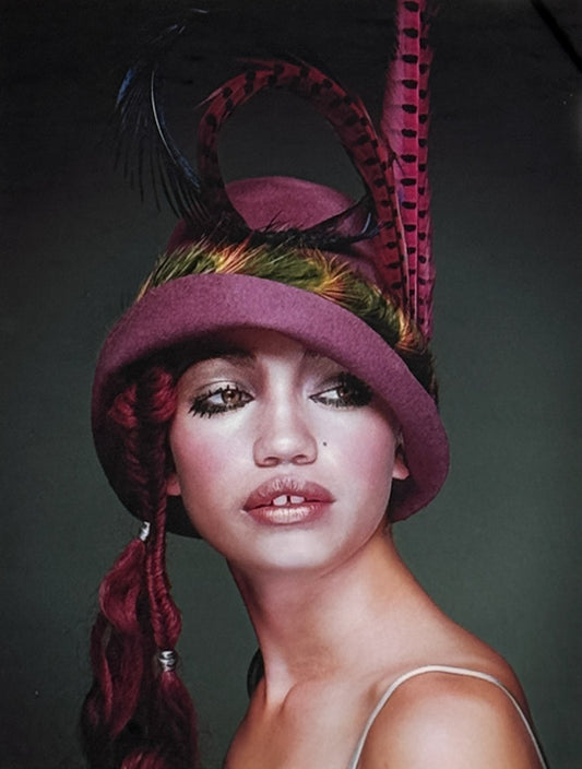 DAVID LACHAPELLE  (w/JOHN BLAINE Hair Stylist) - Girl with the Feather Hat - Original Fashion Photography