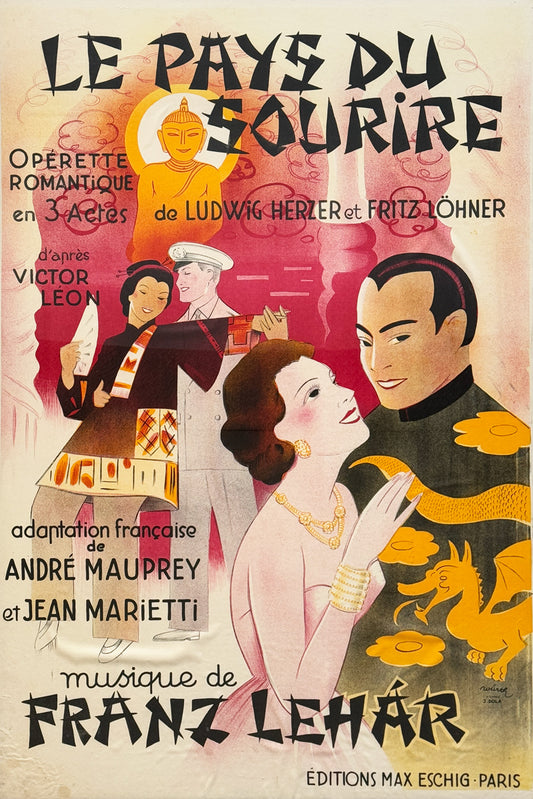 GEORGES DOLA - Le Pays du Sourire - Original French Poster - 46"x30" - 1935