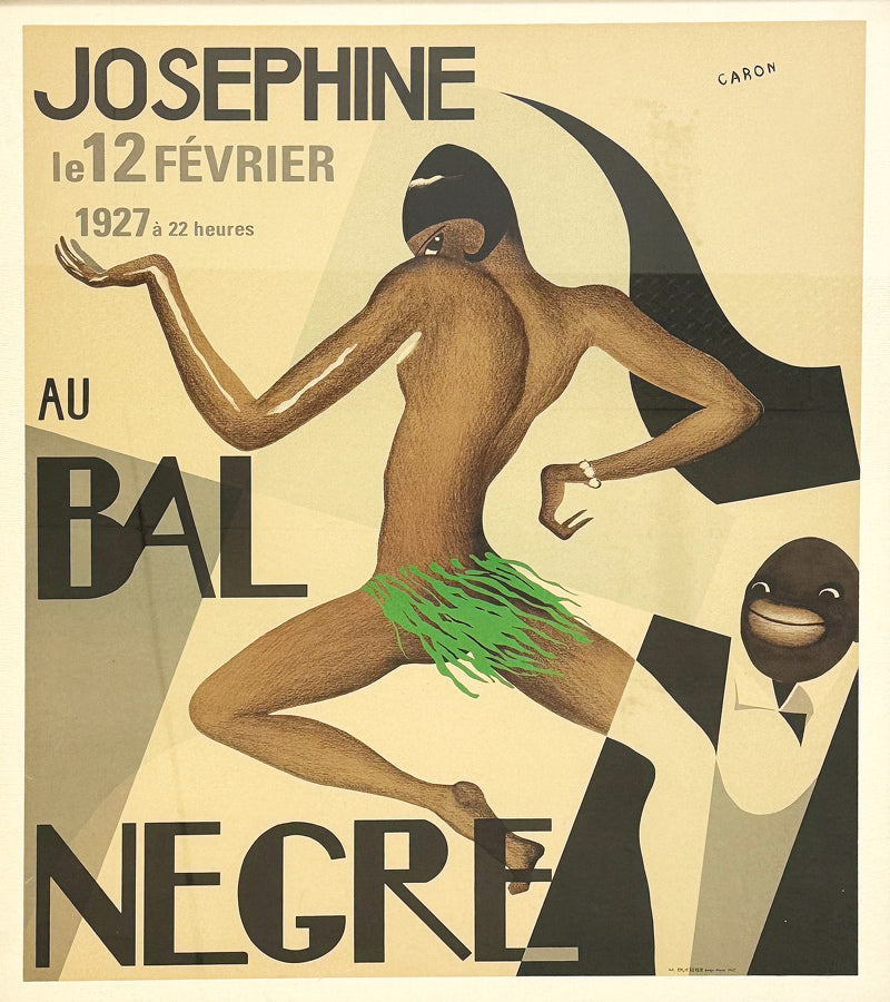 ANDRES CHARLES CARON - Josephine Baker - Vintage French Ad Poster for Bal Negre