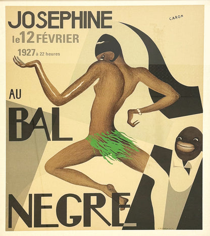 ANDRES CHARLES CARON - Josephine Baker - Vintage French Ad Poster for Bal Negre