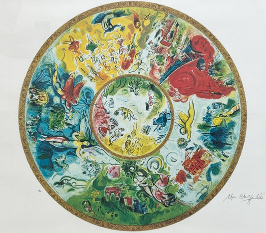 MARC CHAGALL - The Ceiling of the Garnier Opéra in Paris, Signed LITHOGRAPH (numbered) - 24"x28"