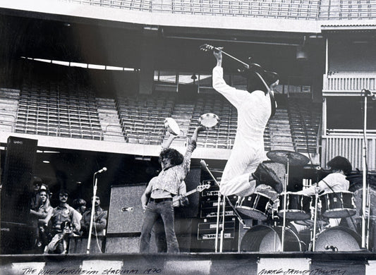 MARK JAMES POWERS - The Who at Anaheim Stadium, 1970, Signed original vintage photograph, 11" x 14"