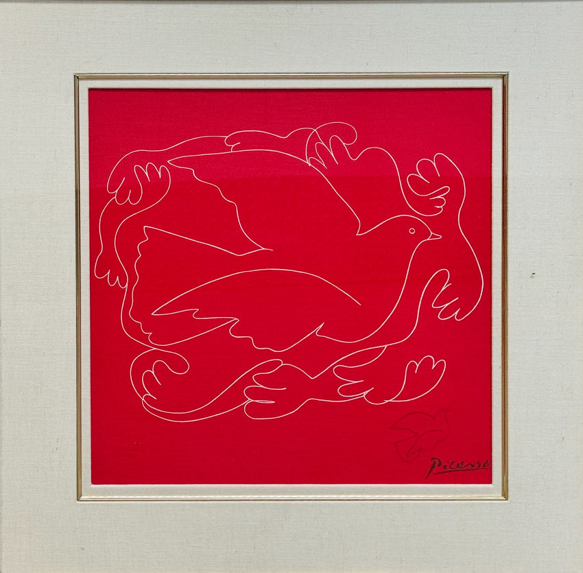 PABLO PICASSO - The Dove - Print on Silk - 28" x 28"