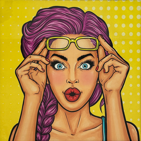 POP ART #3 - A striking art print with a glamorous history - Oil on Rubberized Canvas- 29"x29"